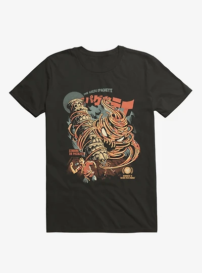 The Kaiju Spaghetti Starring Pastazilla Black T-shirt