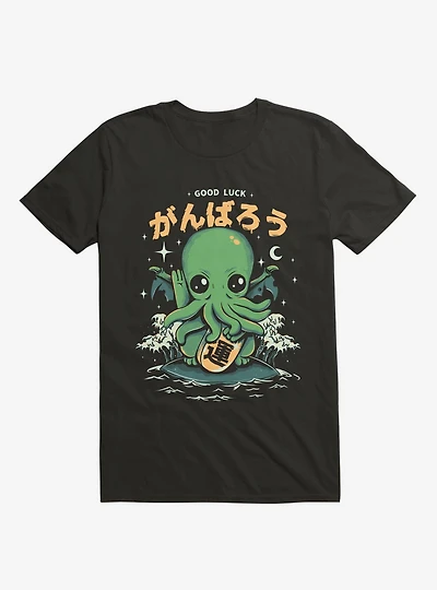 Good Luck Cutethulhu Black T-Shirt