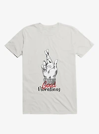 Good Vibrations Fingers Crossed White T-Shirt