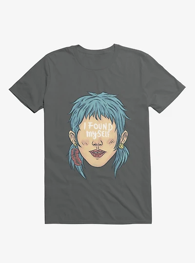 I Found Myself Blue Haired Charcoal Grey T-Shirt