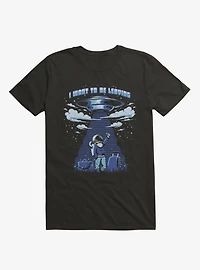 I Want To Be Leaving Astronaut Black T-Shirt