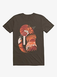 Japanese Rising Sun Fox Brown T-Shirt