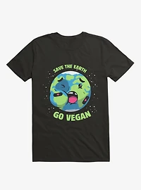 Save The Earth Go Vegan Black T-Shirt