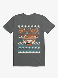 The Great Ramen Of Kanagawa Ugly Holiday Charcoal Grey T-Shirt