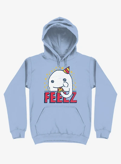 All Of The Feelz Pizza Light Blue Hoodie