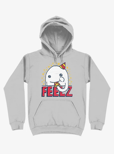 All Of The Feelz Pizza Silver Hoodie