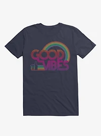 Good Vibes Rainbow Navy Blue T-Shirt