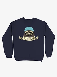 Hipster Sloth Takes His Time Navy Blue Sweatshirt