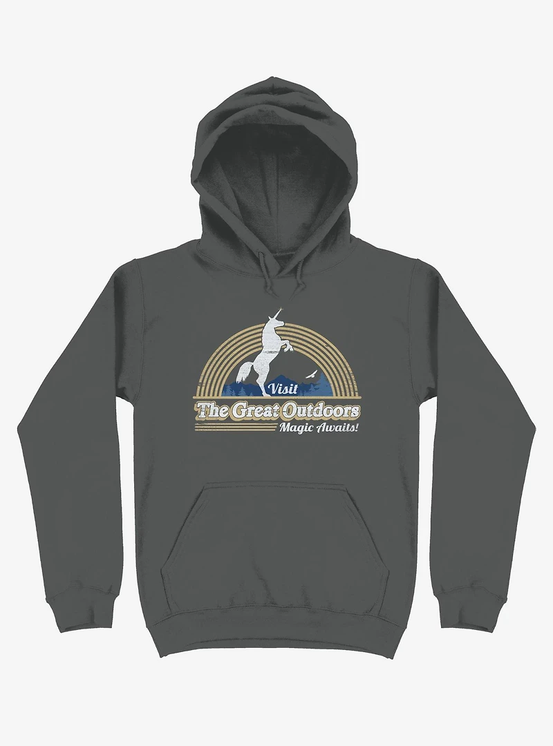Magic Awaits! Unicorn Asphalt Grey Hoodie