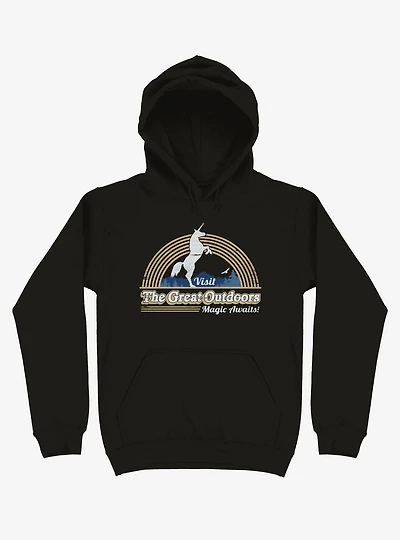 Magic Awaits! Unicorn Black Hoodie
