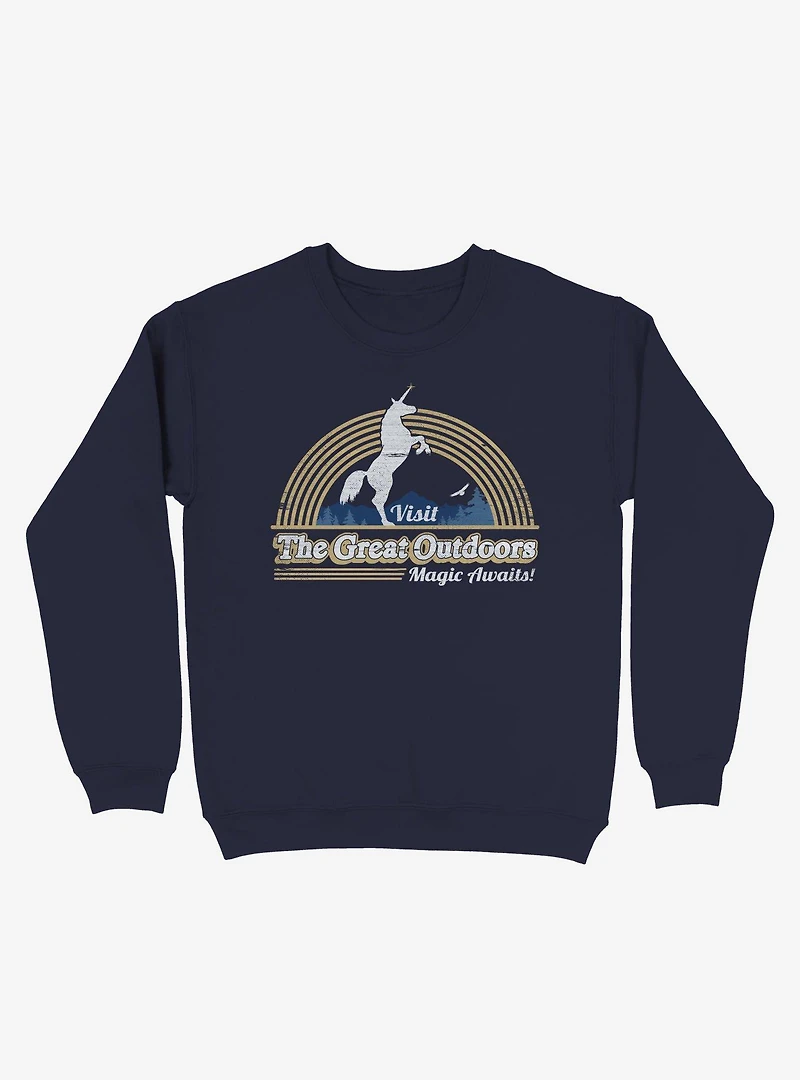 Magic Awaits! Unicorn Navy Blue Sweatshirt