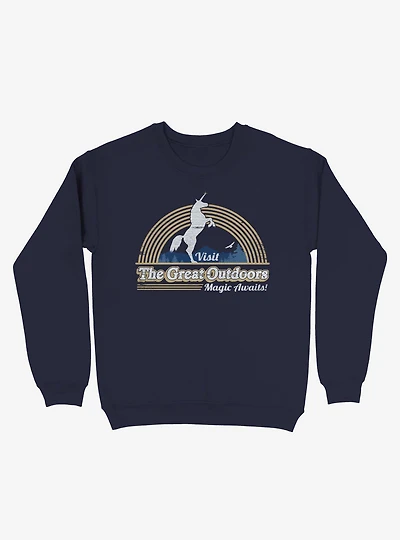 Magic Awaits! Unicorn Navy Blue Sweatshirt