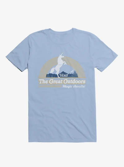 Magic Awaits! Unicorn Light Blue T-Shirt