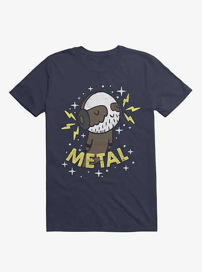 Metal Is My Co-Pilot Navy Blue T-Shirt