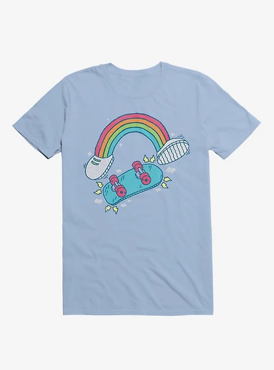 Radbow Rainbow Skateboard Light Blue T-Shirt