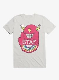 Stay Weird Rainbow Bolt White T-Shirt