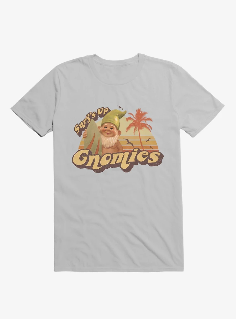 Surf's Up Gnomies Silver T-Shirt