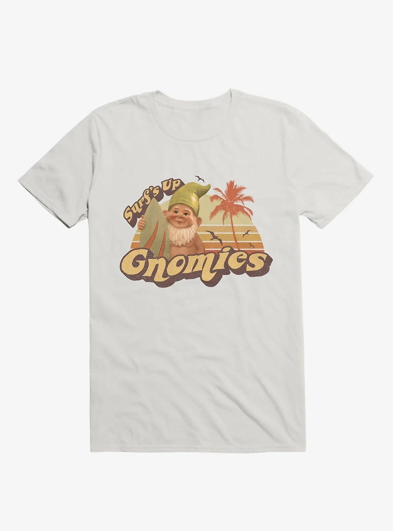 Surf's Up Gnomies White T-Shirt