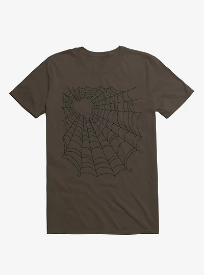 Caught You My Black Hearted Web Brown T-Shirt