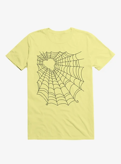 Caught You My Black Hearted Web Corn Silk Yellow T-Shirt