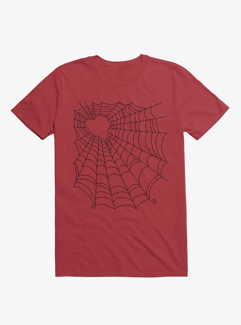 Caught You My Black Hearted Web Red T-Shirt