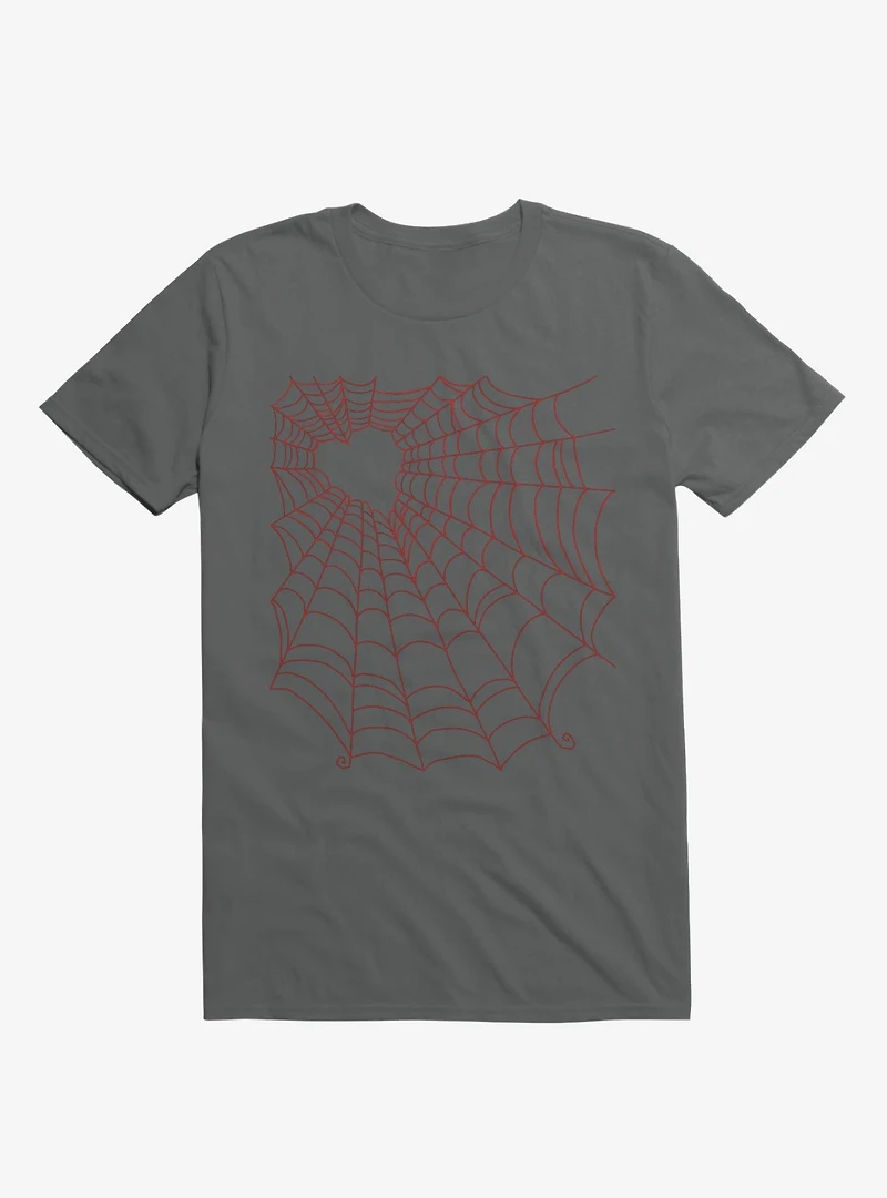 Caught You My Red Hearted Web Asphalt Grey T-Shirt