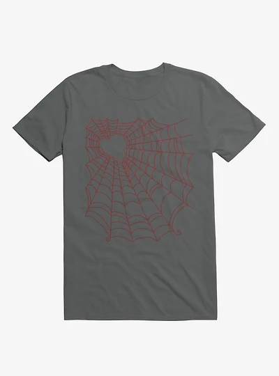 Caught You My Red Hearted Web Asphalt Grey T-Shirt