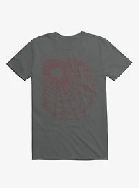 Caught You My Red Hearted Web Asphalt Grey T-Shirt