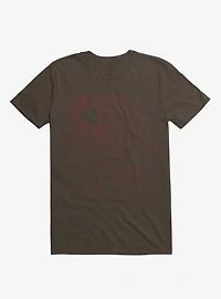 Caught You My Red Hearted Web Brown T-Shirt