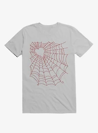 Caught You My Red Hearted Web Ice Grey T-Shirt