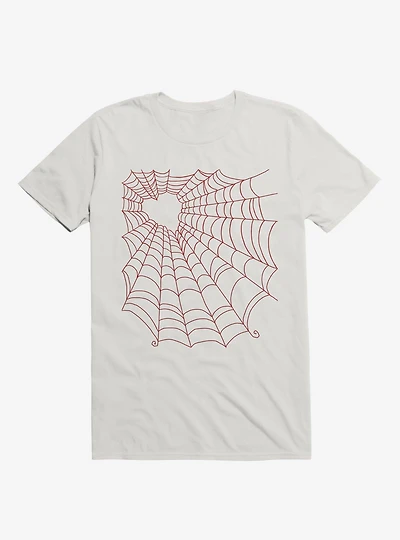 Caught You My Red Hearted Web White T-Shirt