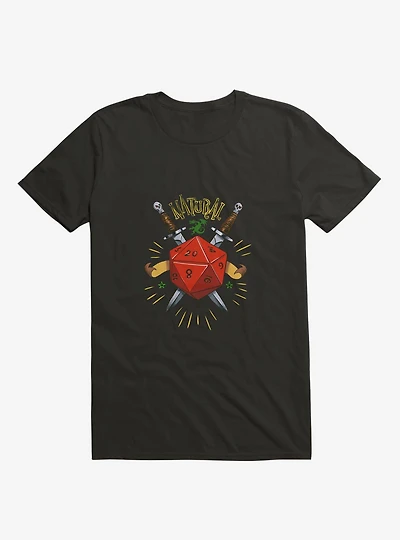 Natural Dice Skull Daggers Black T-Shirt