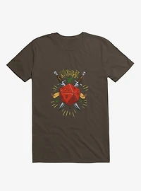 Natural Dice Skull Daggers Brown T-Shirt