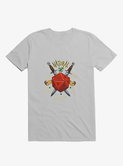 Natural Dice Skull Daggers Ice Grey T-Shirt