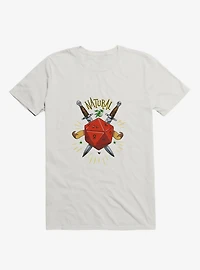 Natural Dice Skull Daggers White T-Shirt