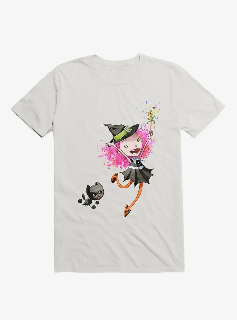 Trixie And Scratches Little Witch Cat White T-Shirt