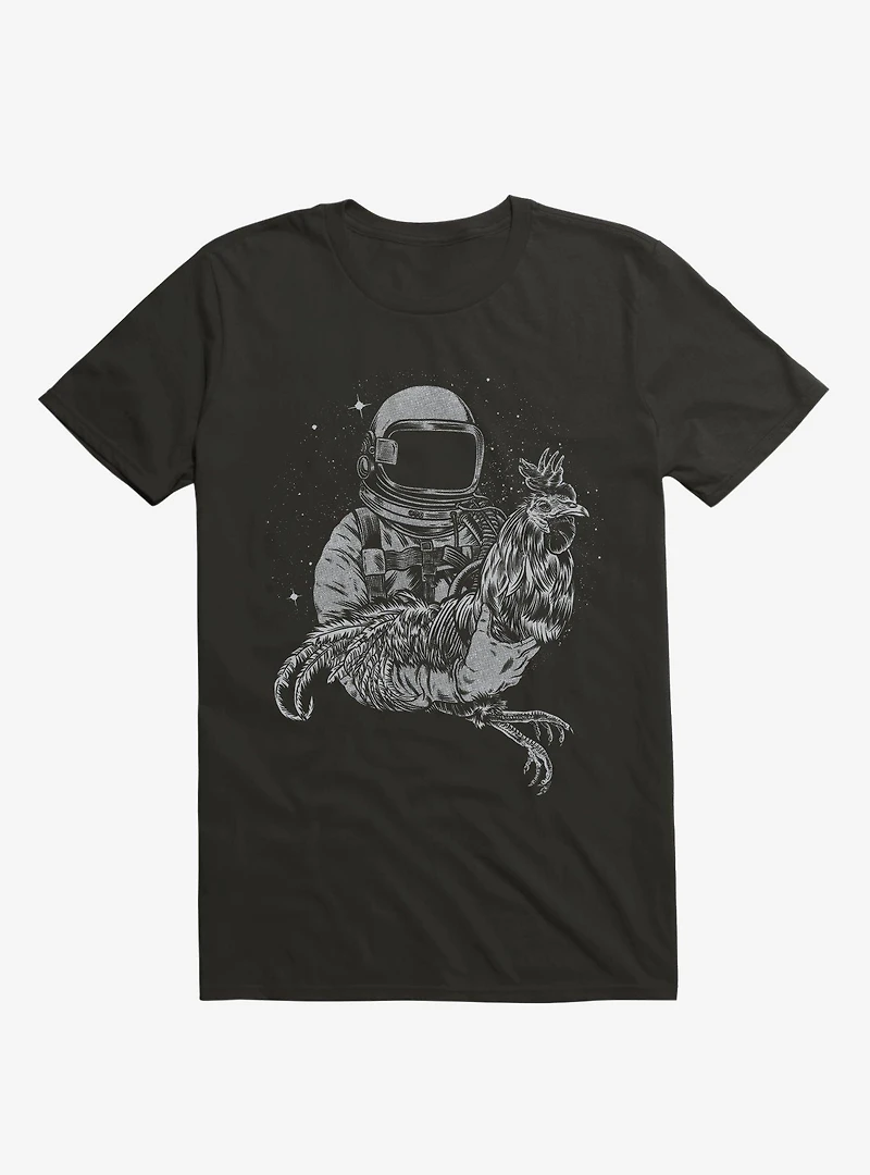 Astro With Rooster Chicken Black T-Shirt