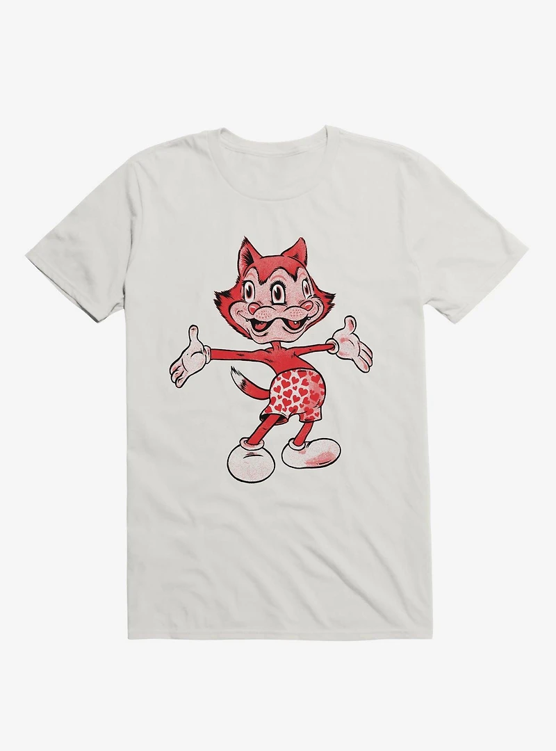 Janus Mascot Heart Shorts White T-Shirt
