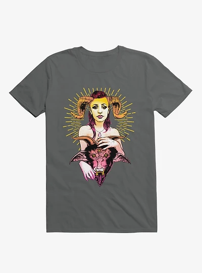Monster Holy Doll Horns Charcoal Grey T-Shirt