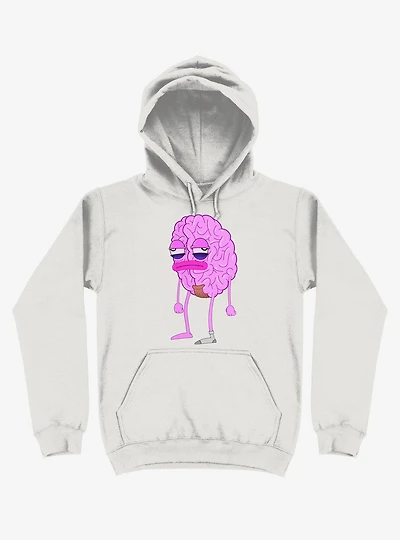 Lazy Brain White Hoodie