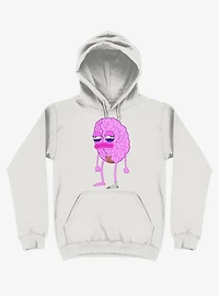 Lazy Brain White Hoodie