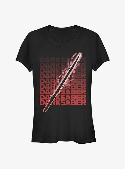 Star Wars The Mandalorian Darksaber Text Girls T-Shirt