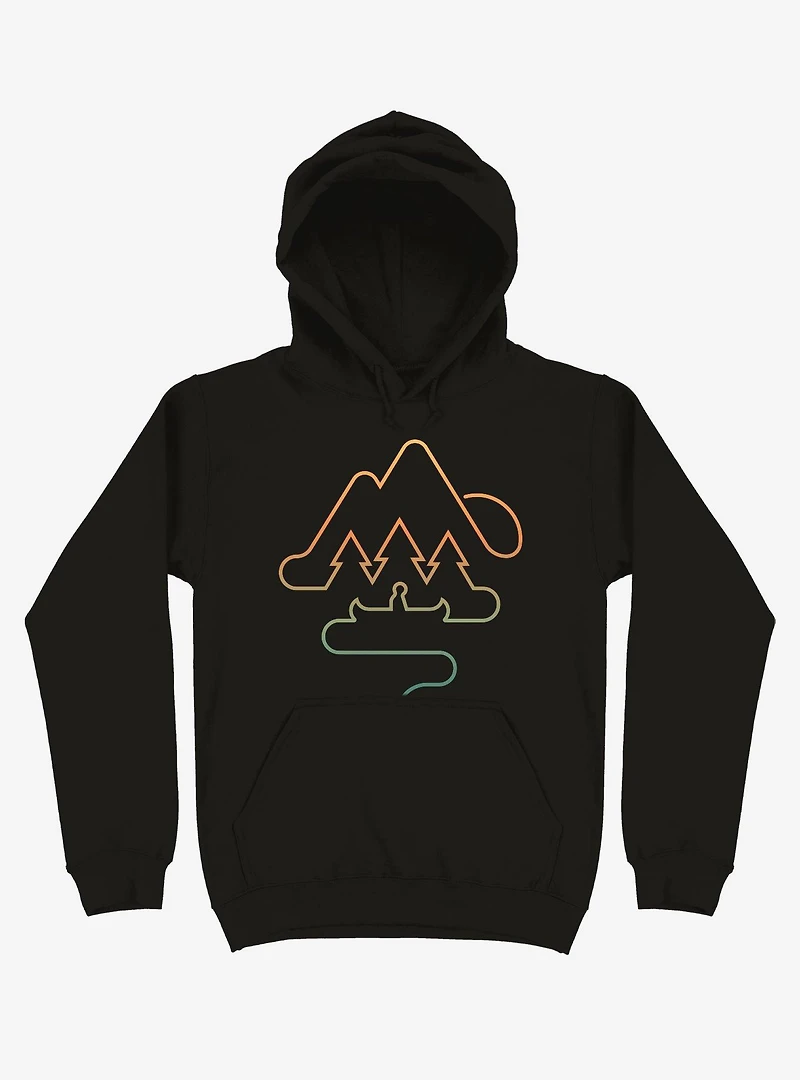 Tree And Canoe Outline Hoodie