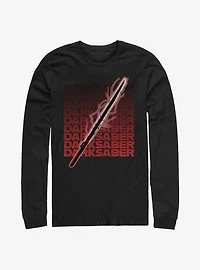 Star Wars The Mandalorian Darksaber Text Long-Sleeve T-Shirt