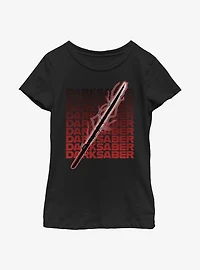 Star Wars The Mandalorian Darksaber Text Youth Girls T-Shirt