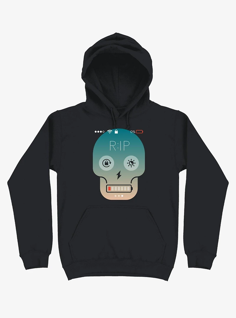 Sorry, My Phone Died RIP Skull Hoodie