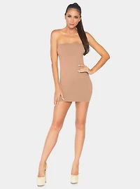 Seamless Opaque Microfiber Bodycon Tube Dress Medium