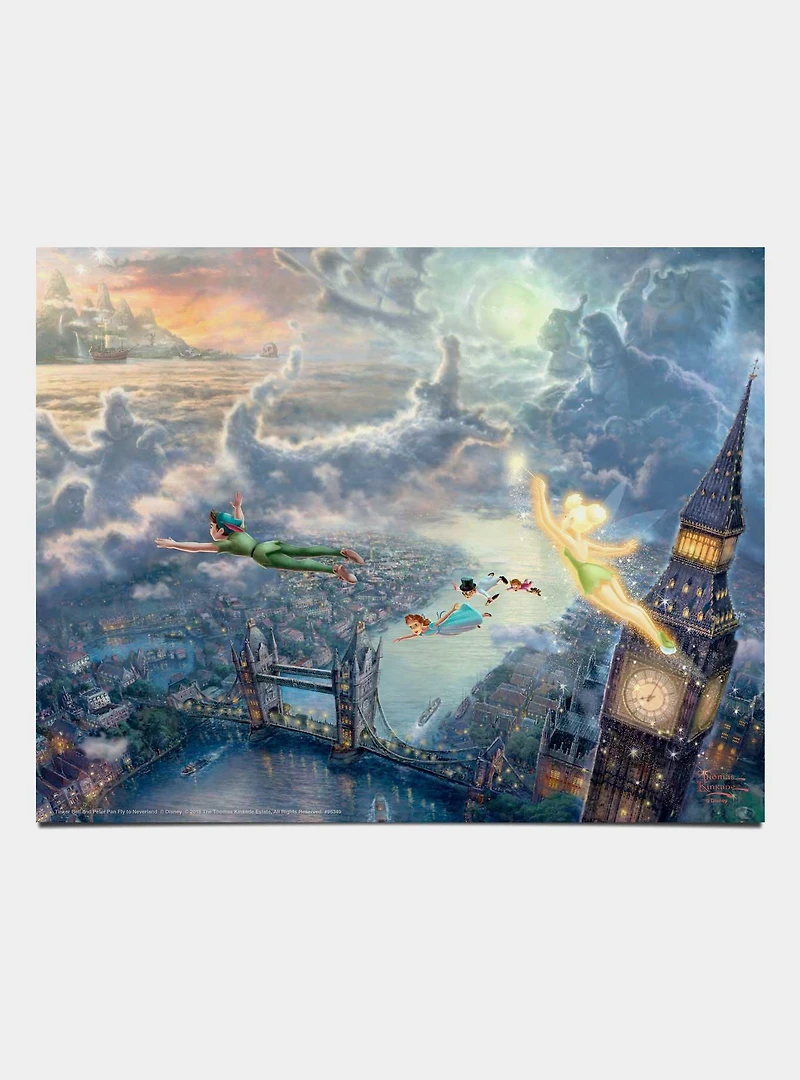 Disney Peter Pan Tinker Bell And Peter Pan Fly To Neverland 11" x 14" Art Print