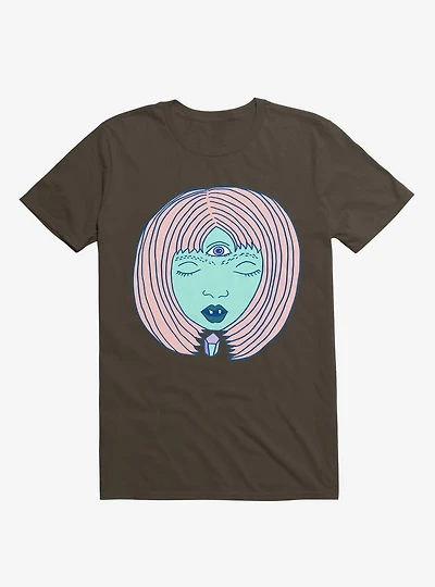 3 Eyed Girl Crystal Brown T-Shirt