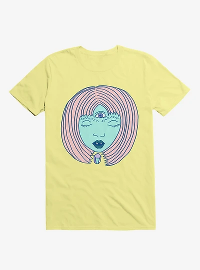 3 Eyed Girl Crystal Corn Silk Yellow T-Shirt